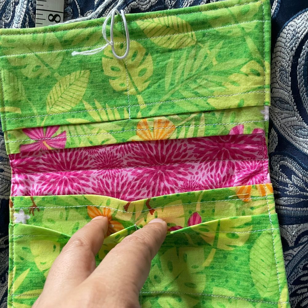 Handmade fabric wallet‎ billfold washable cotton baseball monkeys zebra NEW - Picture 13 of 16